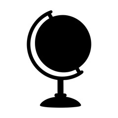 Simple Black Globe Illustration on a White Background for Educational Purposes