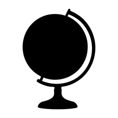 Black and white globe icon perfect for educational or geographic purposes