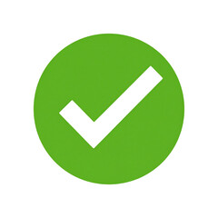 A green circle with a bold black checkmark in the center.