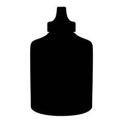 Black silhouette of a condiment bottle, possibly containing hot sauce or mustard