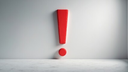 Colorful chalk drawing of exclamation mark on blackboard-inspired background