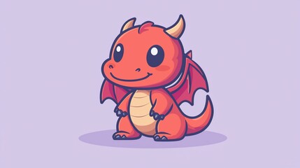 Naklejka premium Cute Dragon Cartoon Illustration (4)