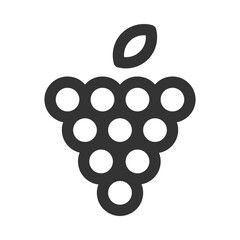 Minimalist Grapes Icon Illustration