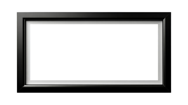 Elegant black frame with transparent background for artwork display