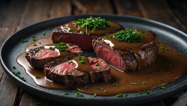 Juicy Ribeye Steak with Rich Mushroom Sauce