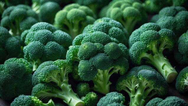 Uncooked broccoli, a nutritious green vegetable for salads