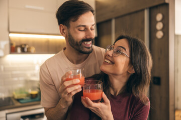 Couple Drinking Fresh Juice