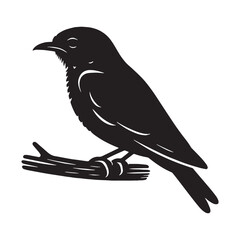Smooth Shadow Nightjar silhouette – Nightjar illustration – Minimalist Nightjar vector – Bird silhouette


