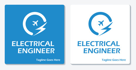 Electrical Plane Logo Vector Flat Design For All Division