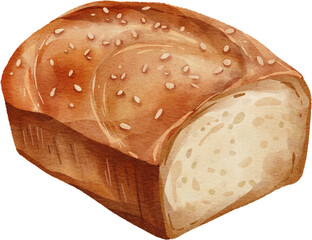 watercolor whole wheat bread