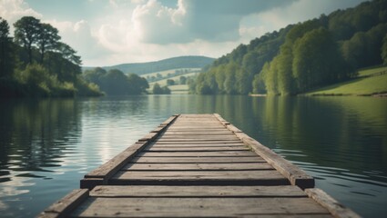 Wooden structure on a lake