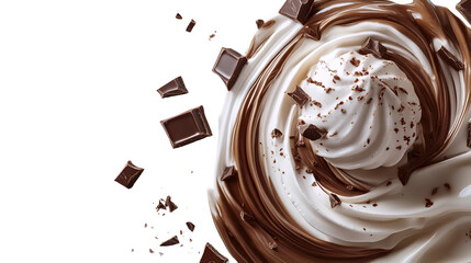  ice cream chocolate on a white