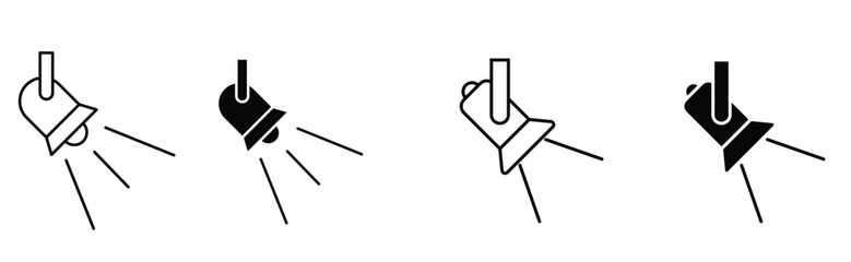 spotlight icon set. Searchlight icon vector eps10.