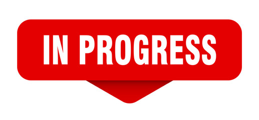 in progress sticker. in progress sign on transparent background