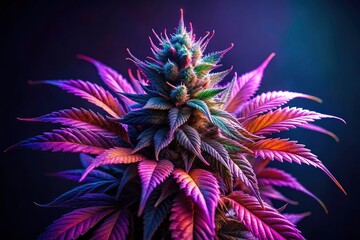 Pink & Purple Cannabis Close-Up: Low Light Photography, Weed Plant Macro, Marijuana Bud