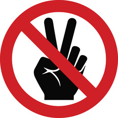 Sticker of Victory sign silhouette