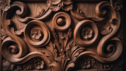 Wood pattern designs in handcrafted wood sculptures