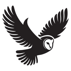 Chiseled Lines Owl silhouette, deep shadow – Owl illustration – Minimalist Owl vector – Bird silhouette

