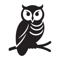 Sharp Wing Owl silhouette, poised in air – Owl illustration – Minimalist Owl vector – Bird silhouette

