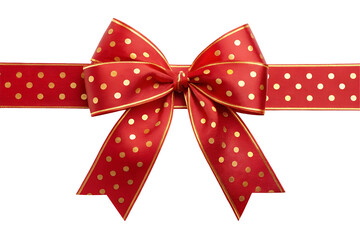 red ribbon bow isolated on transparent background
