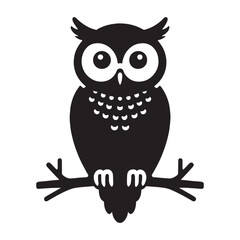 Elegant Owl silhouette captured in flight – Owl illustration – Minimalist Owl vector – Bird silhouette

