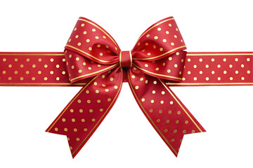 red ribbon bow isolated on transparent background