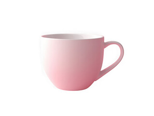 Isolated pink mug against solid backdrop  on transparent background