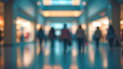 Shopping mall store with blurred focus.