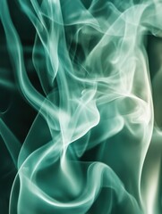 Fototapeta premium Abstract teal smoke flowing gracefully studio shot close up ethereal calming artistic backdrop wallpaper background