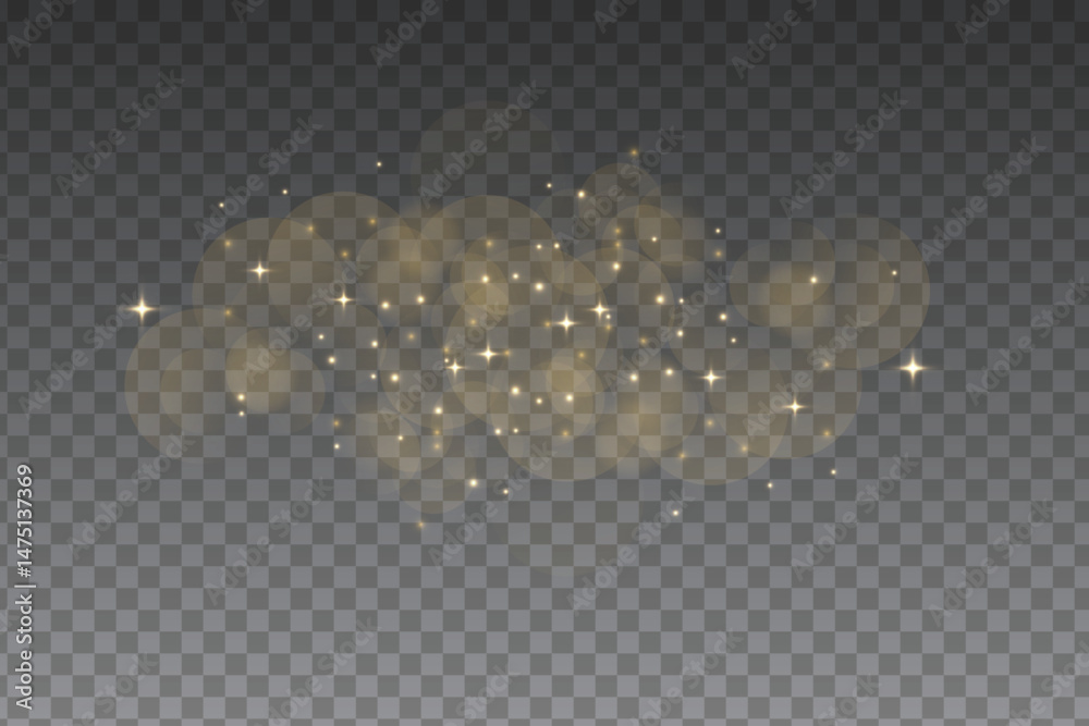Poster glistering golden dust and shimmering stardust sparkles create a magical festive atmosphere. perfect