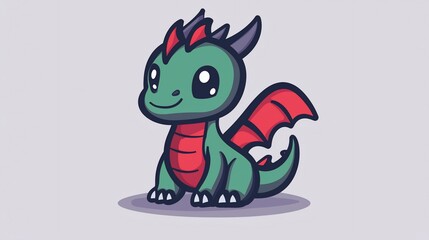 Obraz premium Cute Dragon Cartoon Illustration (5)