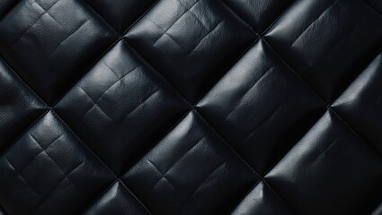Obraz premium Black leather textured furniture with a patterned surface and a background area suitable for text