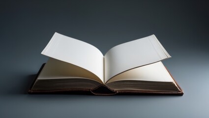 Fototapeta premium Magazine's pages displayed on a gray surface