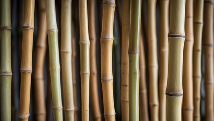Fototapeta premium Handmade bamboo texture with traditional design elements and rustic charm for serene garden settings