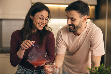 Couple Drinking Fresh Juice