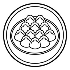 Appetizer Plate icon vector illustration