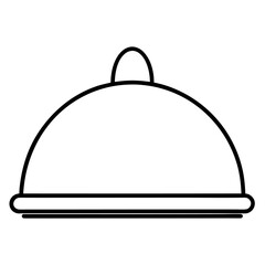 restaurant cloche on white background