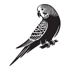 Friendly Parakeet silhouette in motion – Parakeet illustration – Minimalist Parakeet vector – Bird silhouette

