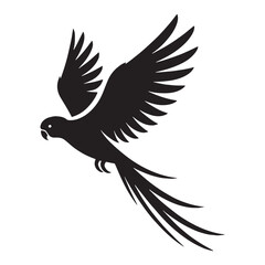Chattering Parakeet silhouette with sleek form – Parakeet illustration – Minimalist Parakeet vector – Bird silhouette

