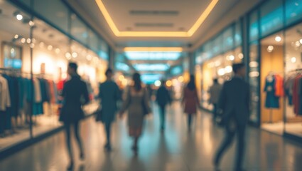 Stylized abstract background showcasing a supermarket or hypermarket interior with shopping and lifestyle themes