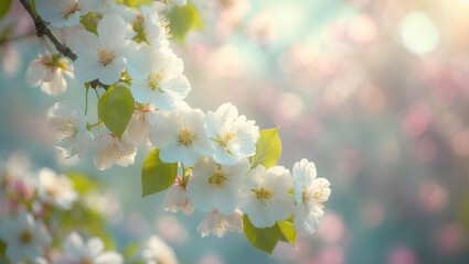 Blooming cherry branch showcased at the garden ceremony.