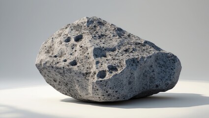 Basalt mineral specimen isolated on white surface