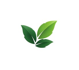 Obraz premium Vibrant Green Leaves Logo Design Perfect for Eco Brands Nature Organic Wellness Symbol