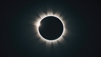 Rare solar event with the moon blocking the sun, creating a stunning sky view