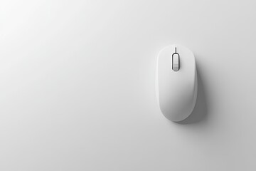 A minimalist white computer mouse on a plain white background