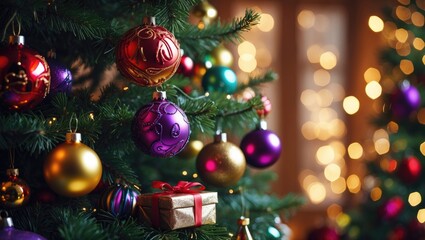 Embellishments hanging on the tree