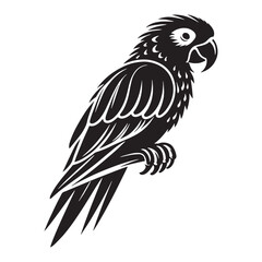 Majestic Parrot silhouette soaring with grace – Parrot illustration – Minimalist Parrot vector – Bird silhouette

