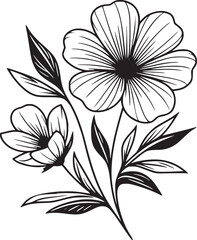 Line drawing of various flowers vector, clipart, transparent, png, element