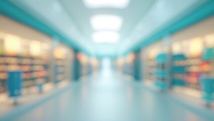 Fototapeta premium City retail store scene with blurred background and architectural details