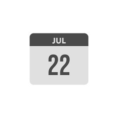 calender icon, 22 july icon with white background